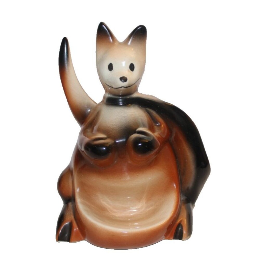 McCoy Ceramic Boxing Kangaroo Dresser Caddy Pulp Fiction MCM Vtg. 1956
